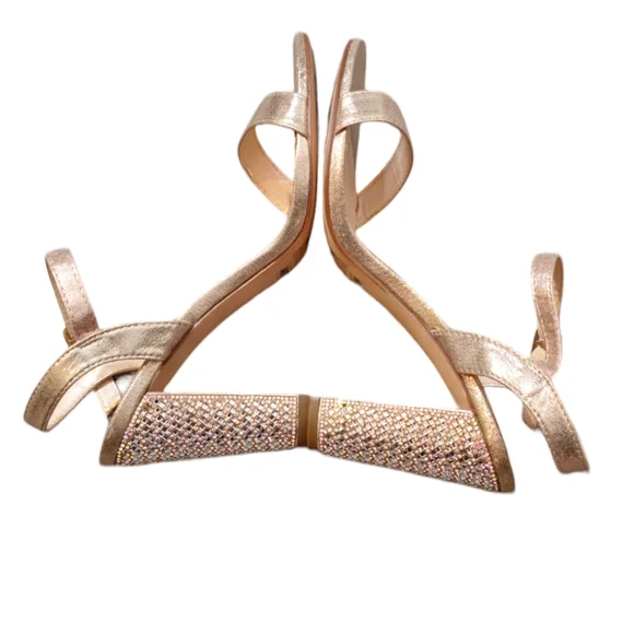 Women's Bling Gold Metallic Heels Size: 9.5 - Wedding, Prom, Homecoming Shoes - Picture 7 of 11